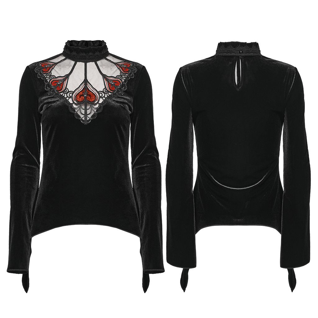 Losing Sense Top Zwart - Rood