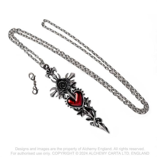 Cross of the Dark Kiss Halsketting