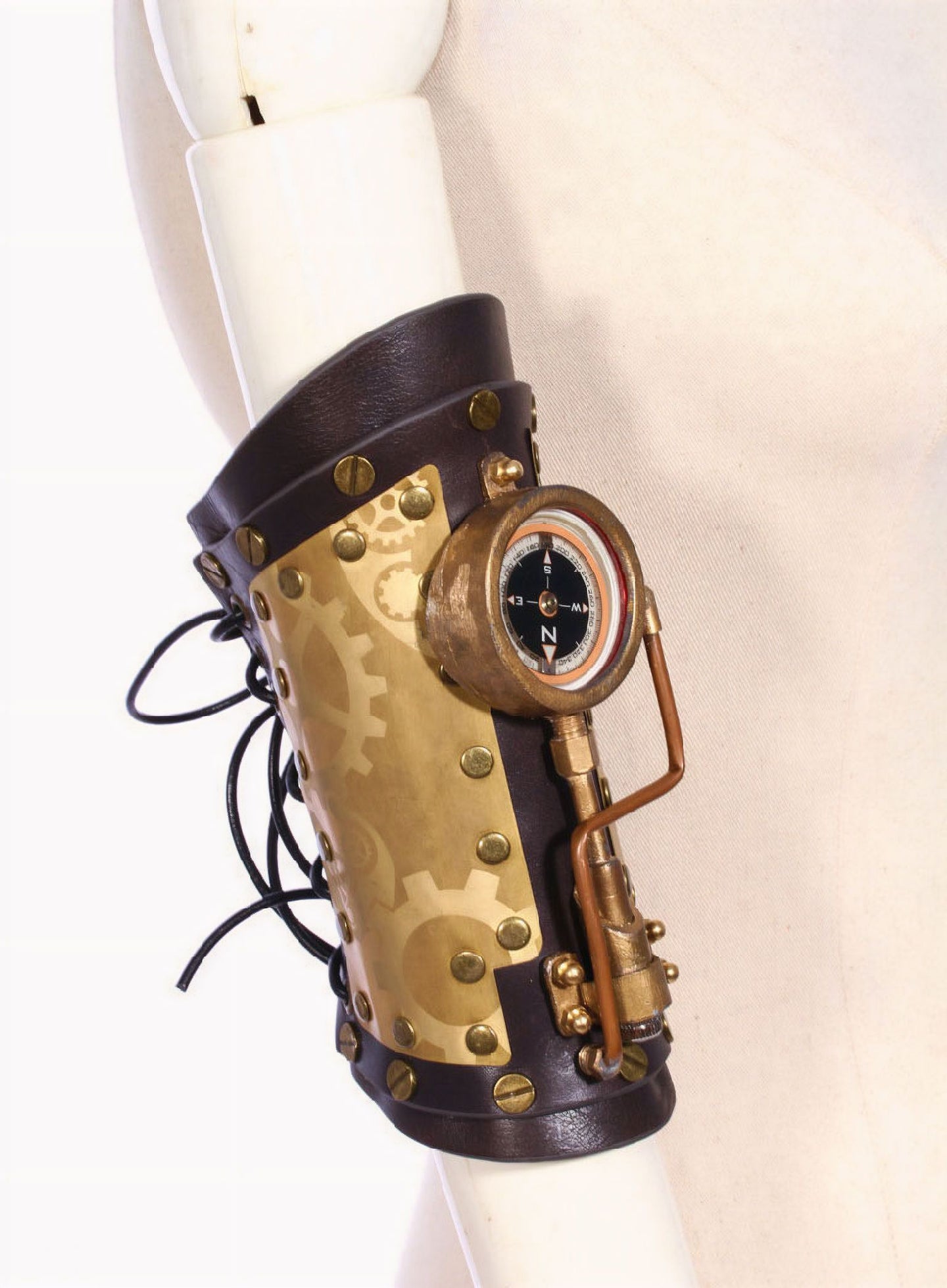 Steampunk Arm Guard Donkerbruin