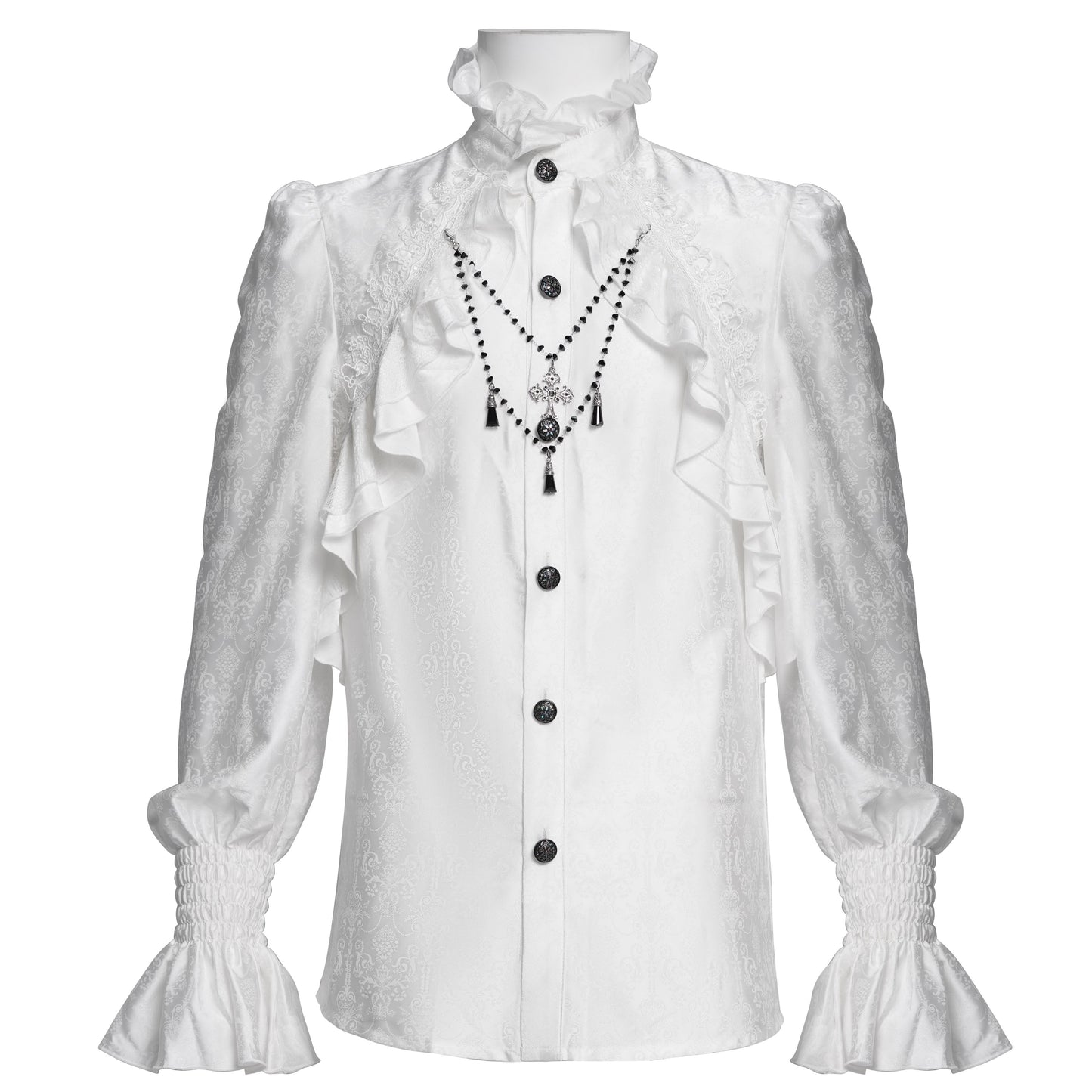 Devil Fashion SHT12402 men's shirt with frill accents