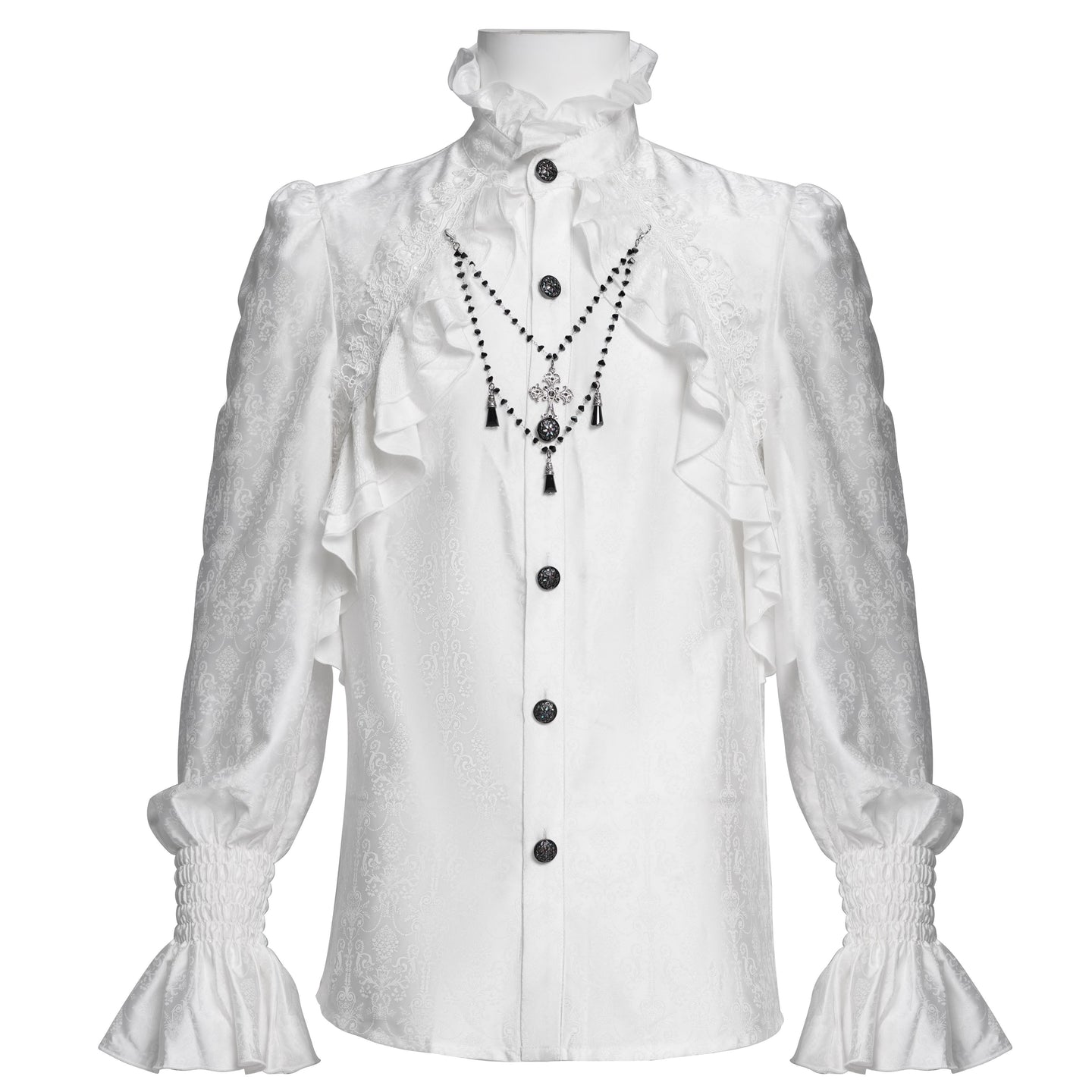 Devil Fashion SHT12402 men's shirt with frill accents