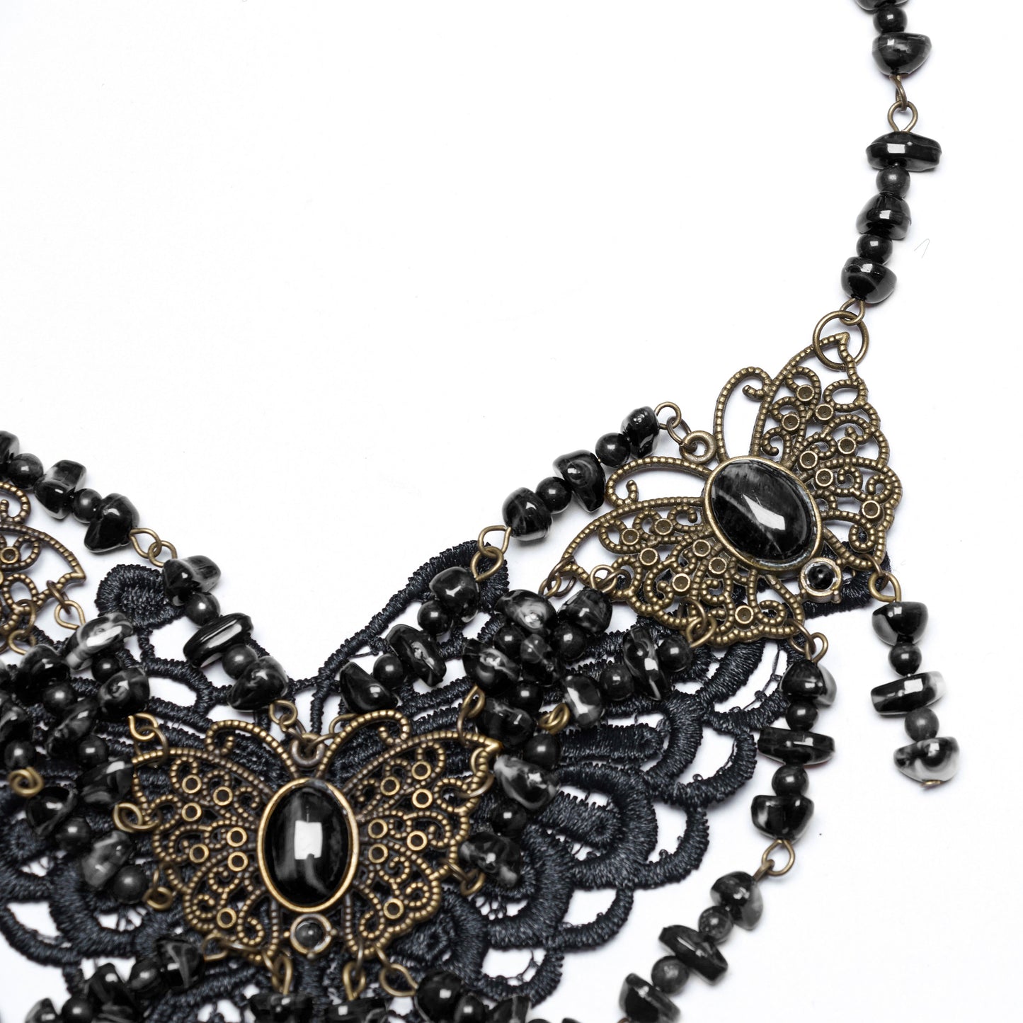 Steampunk Butterfly Halsketting Zwart