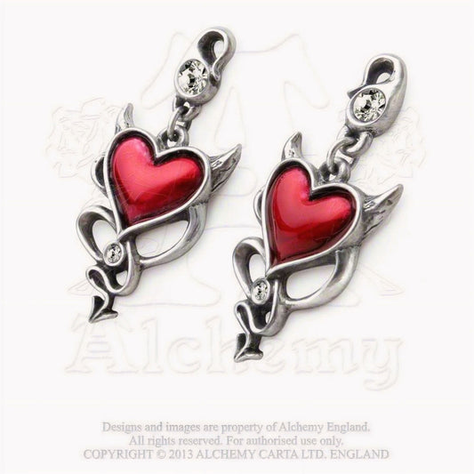 Alcemy Gothic Devil Heart Oorstekers