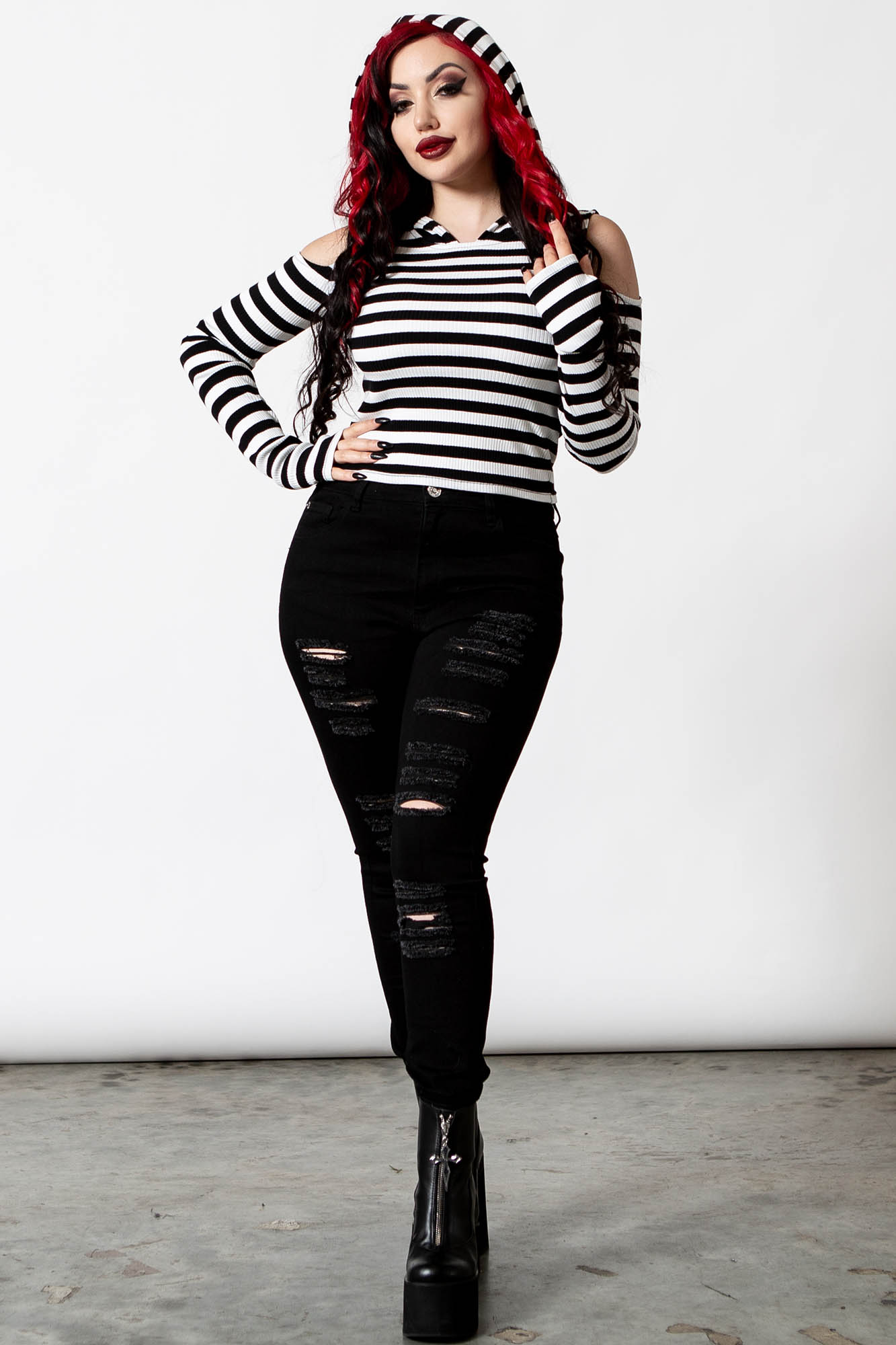 Killstar Cause of Death Top Zwart - Wit