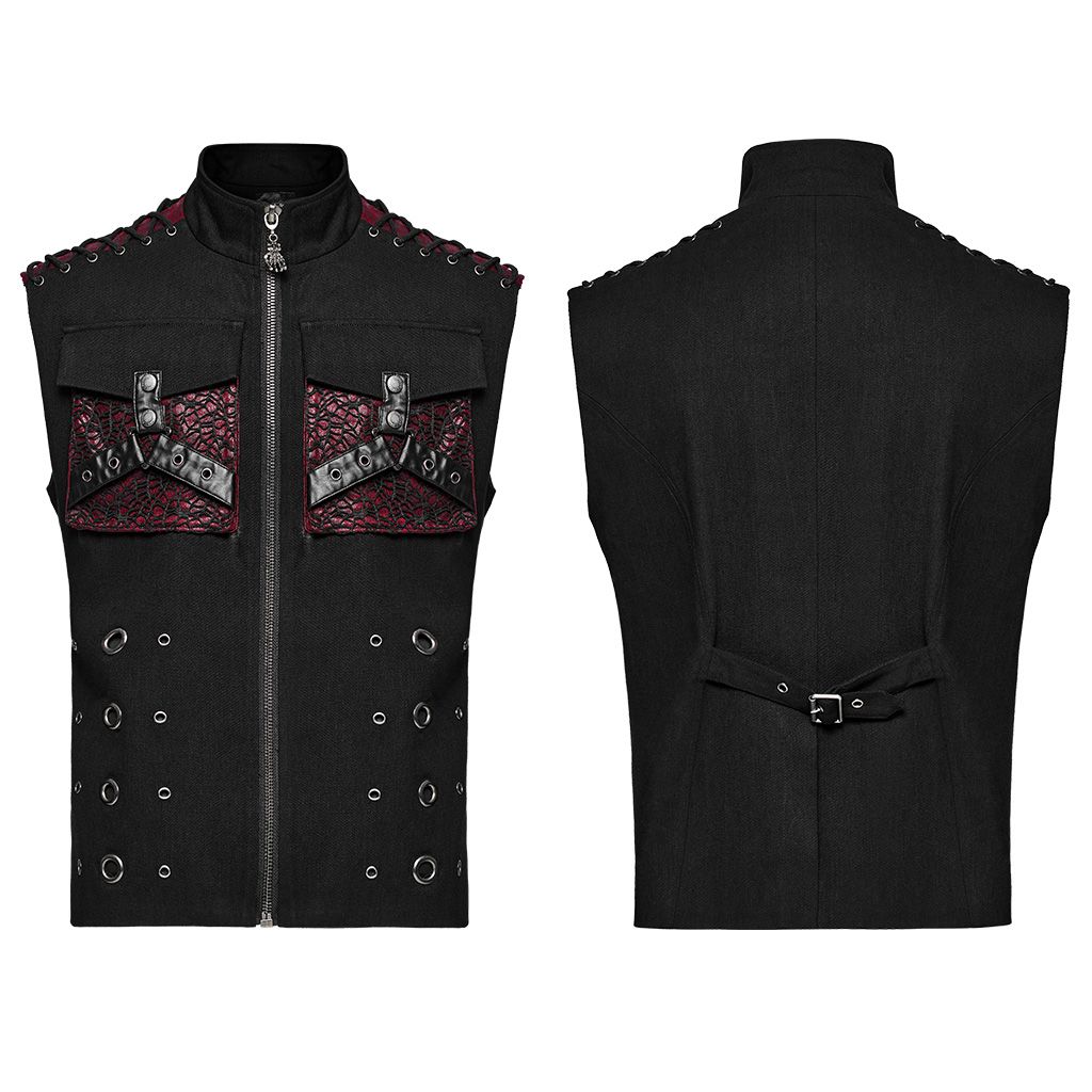 Pursuasive Waistcoat Zwart - Rood