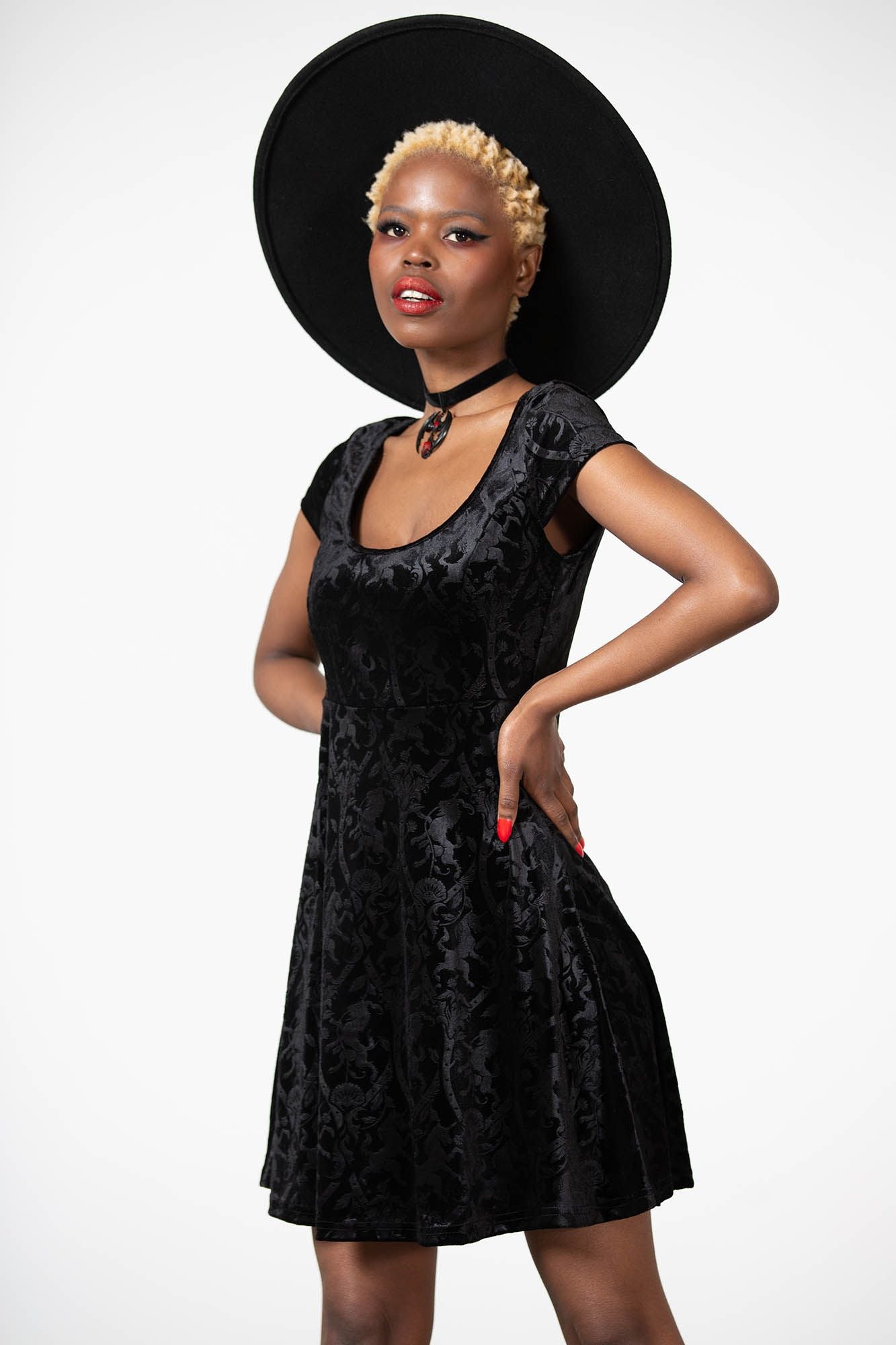 Killstar Devilry Skater Dress Black