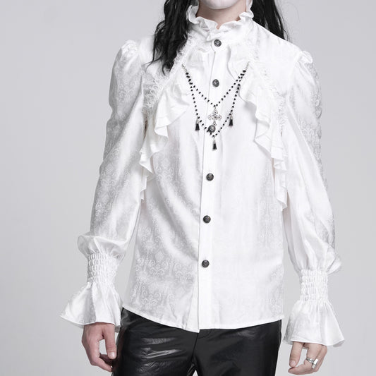 Devil Fashion SHT12402 men's shirt romantic gothic front view