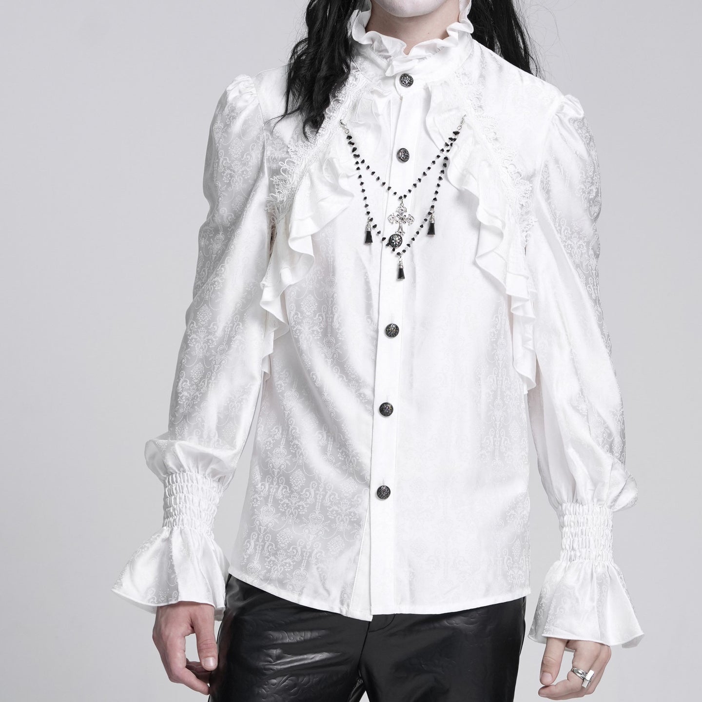 Devil Fashion SHT12402 men's shirt romantic gothic front view