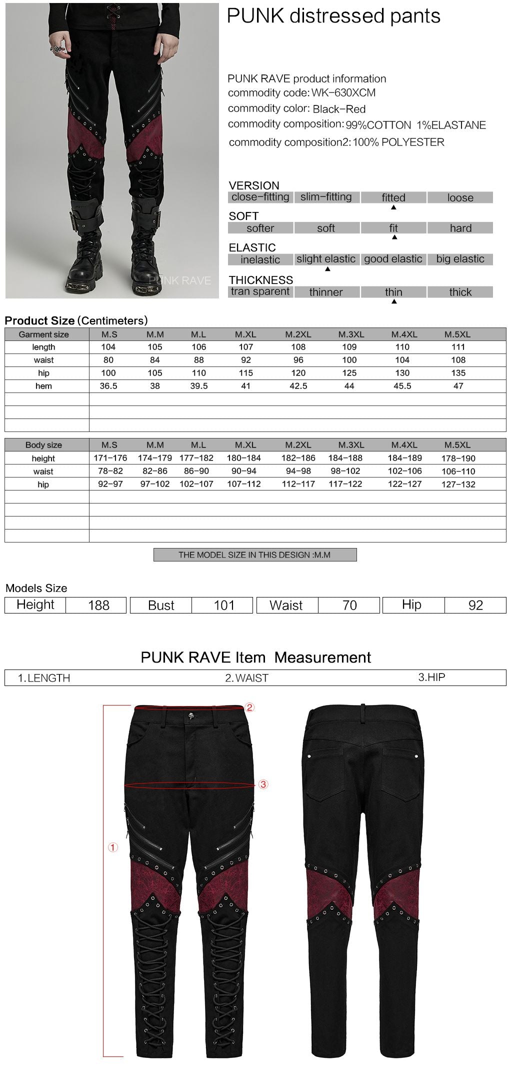 Cry Broek Zwart - Rood