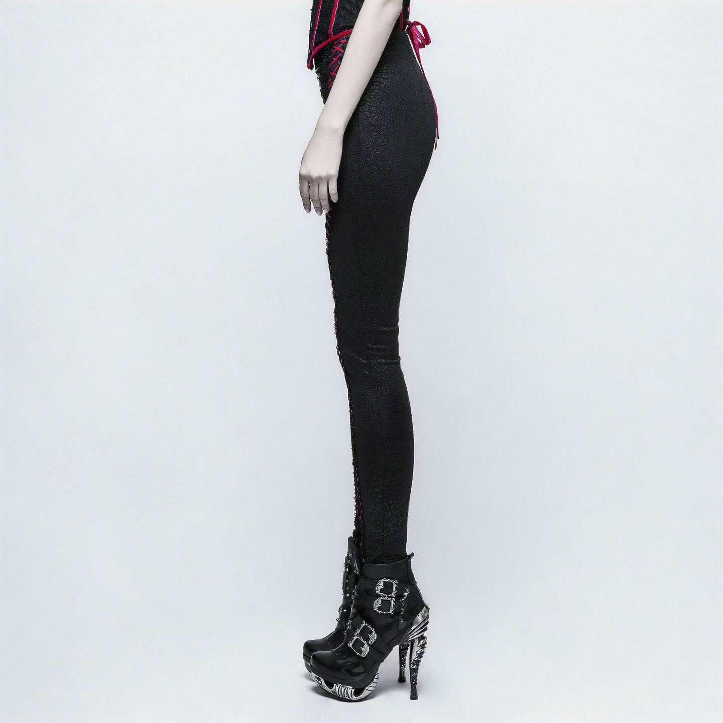 Miss You Legging Zwart/Rood K-291BR