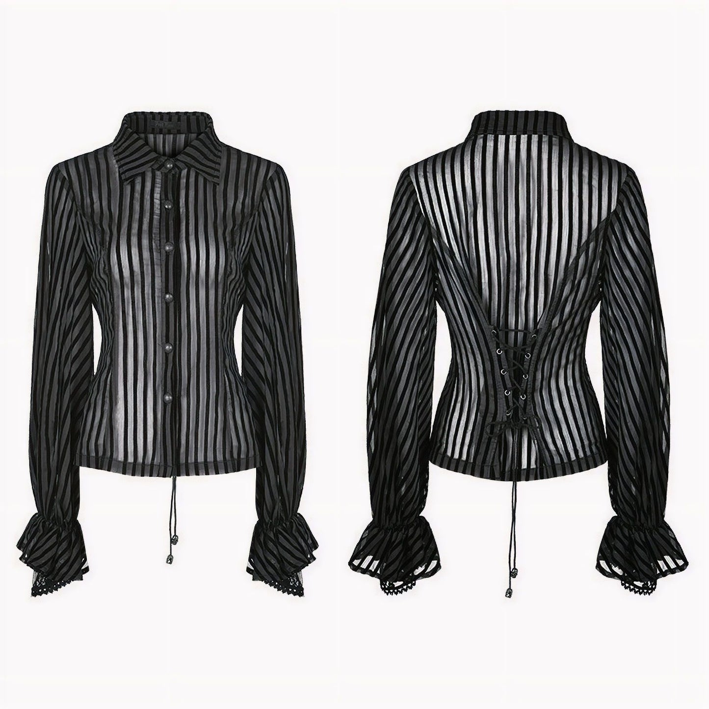 Punk Rave Time Stands Still Blouse Zwart