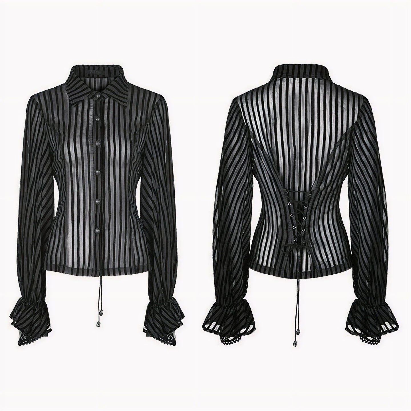 Punk Rave Time Stands Still Blouse Zwart