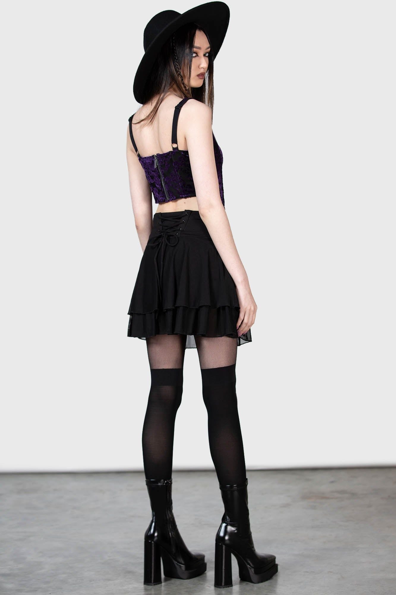 Killstar Snarl Corset Top Paars