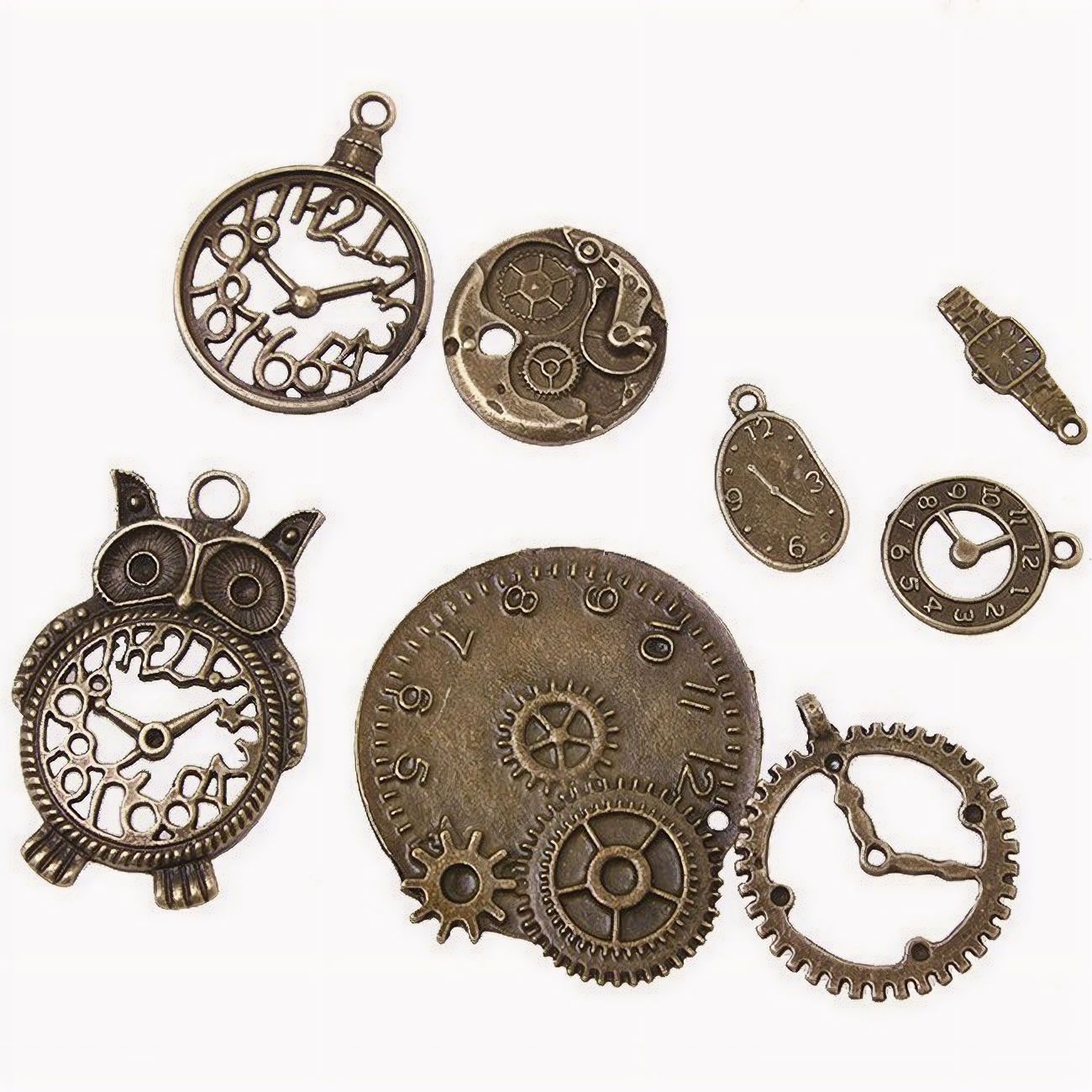 Assorted Steampunk Charms Clock Faces