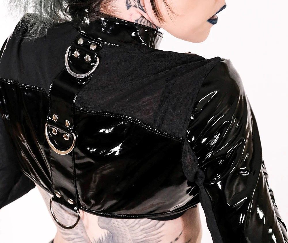 Vinyl Fetish Shrug Jacket Black