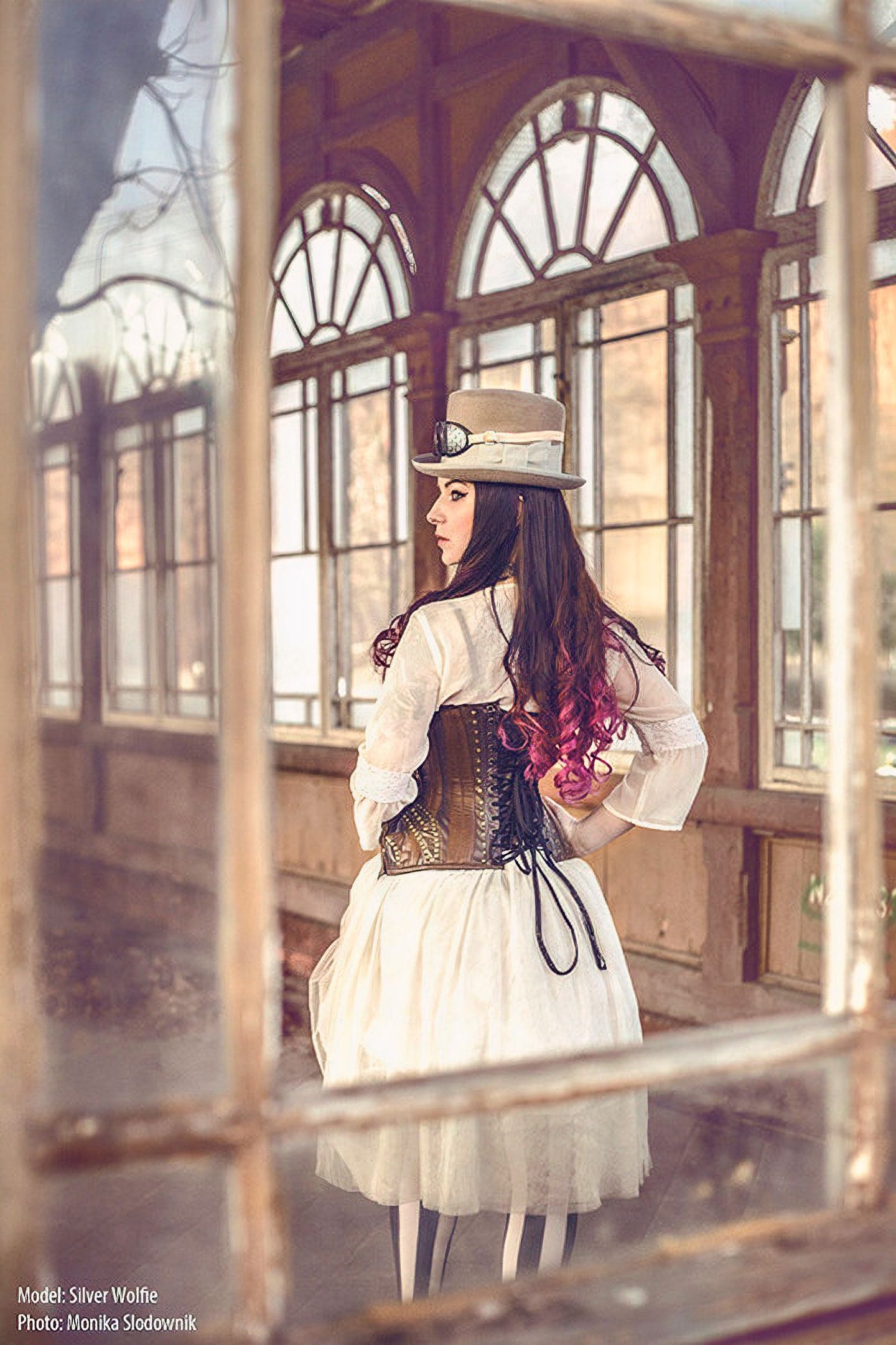 WH7 Steampunk Gears Underbust Korset