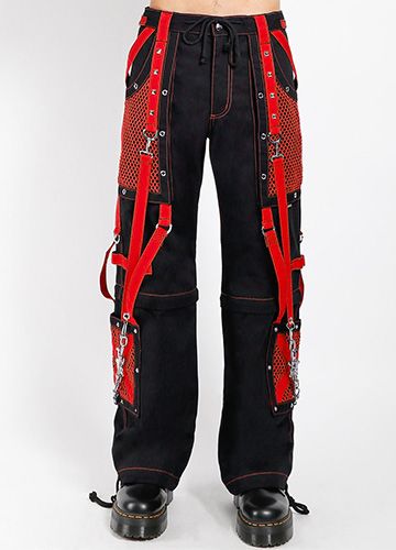 Symbol Zip Off Broek Zwart - Rood