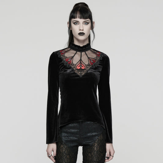 Losing Sense Top Zwart - Rood