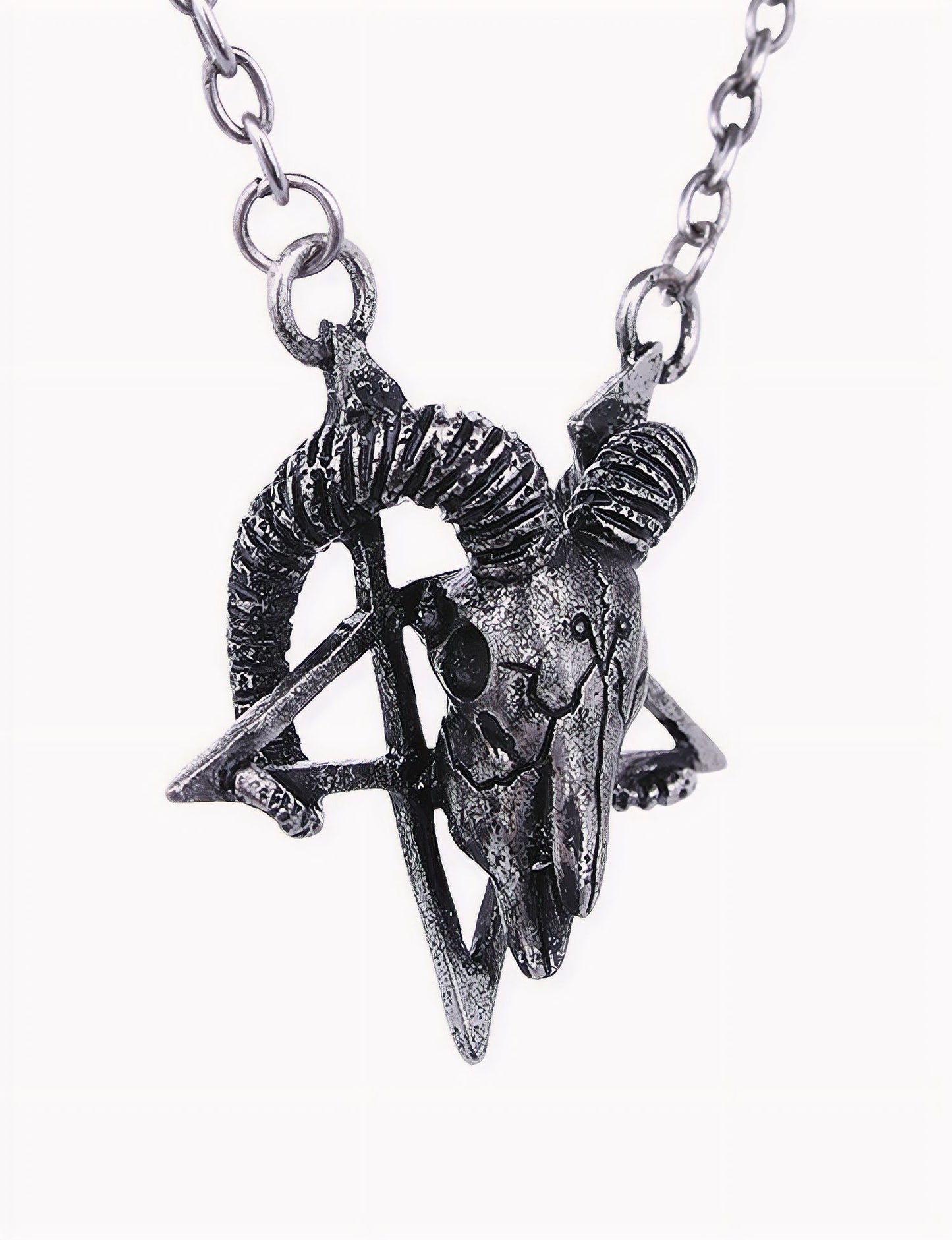 Ram Skull Silver Halsketting