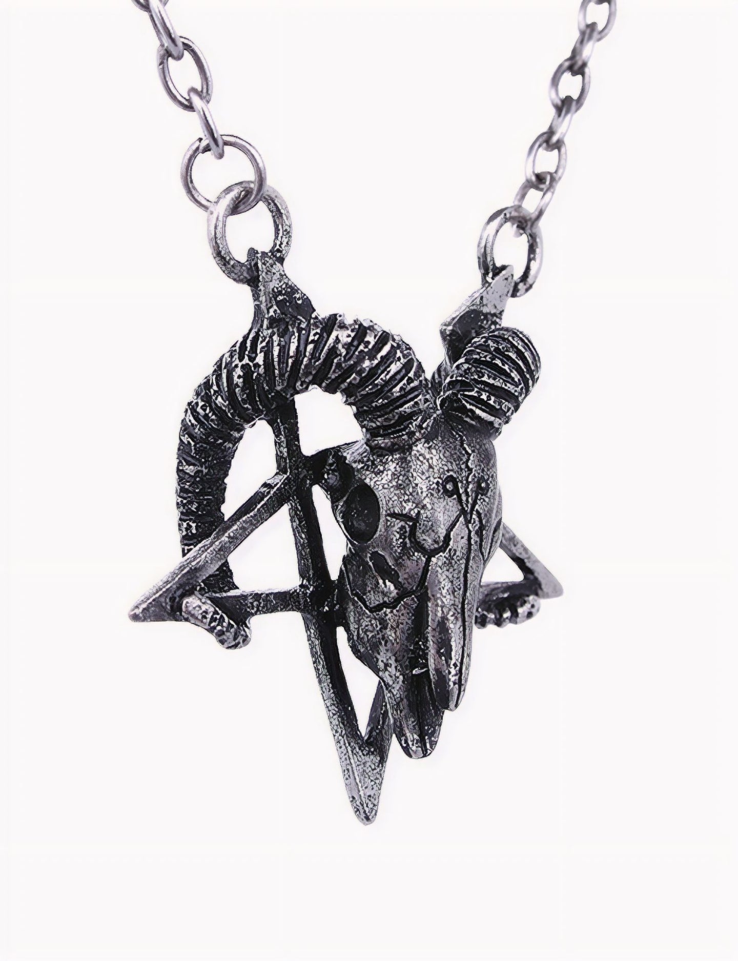 Ram Skull Silver Halsketting