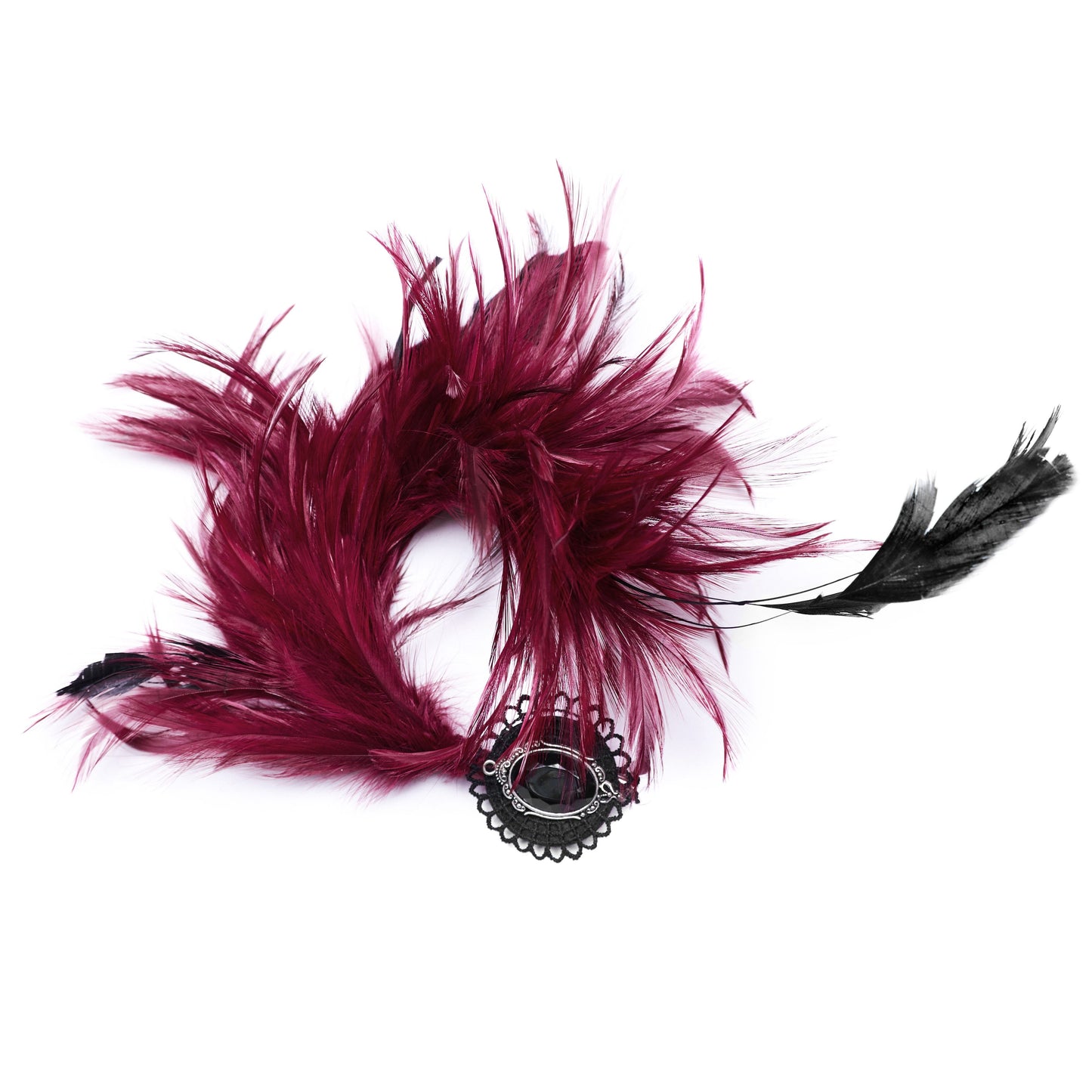 Decadent Fascinator Red - Black