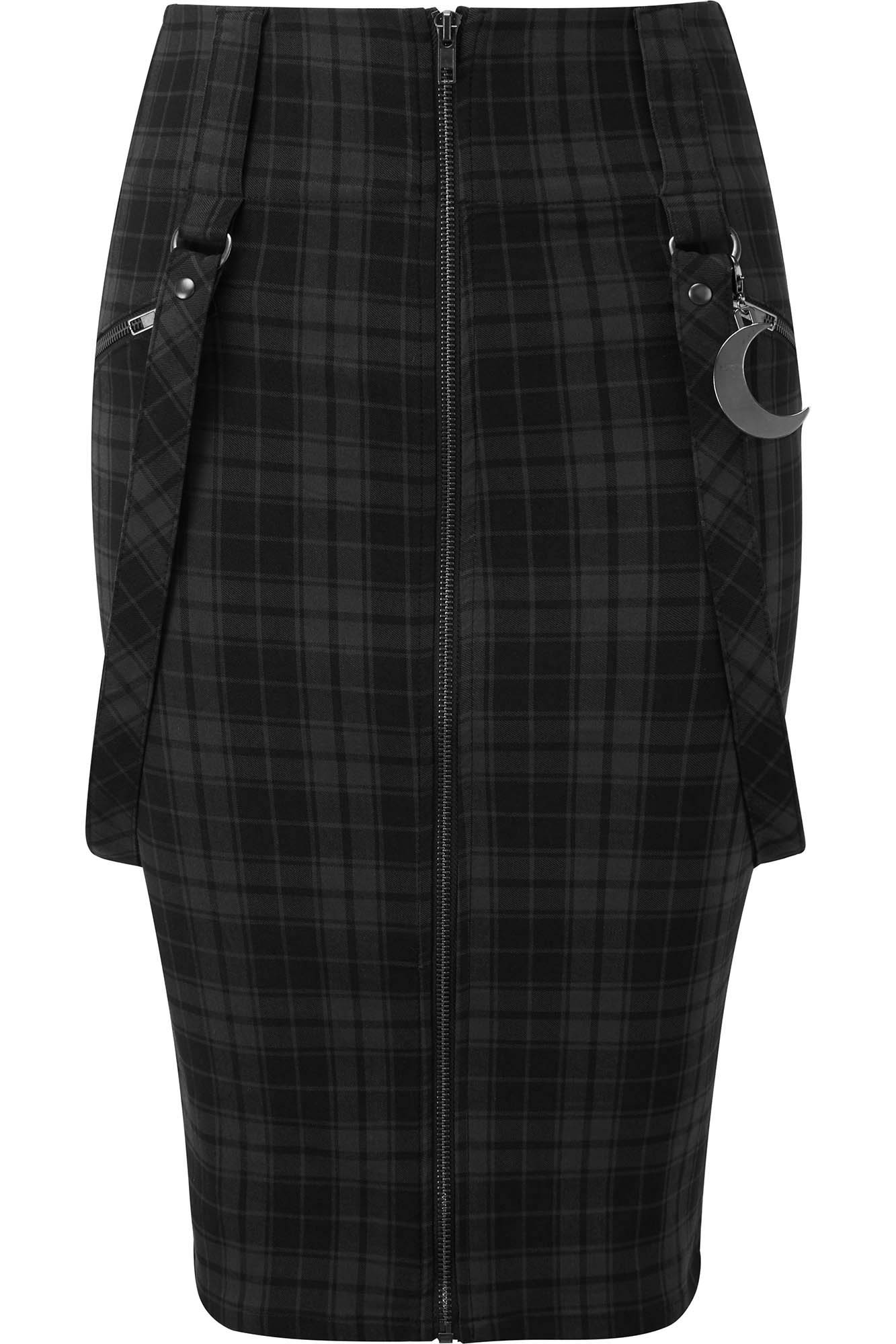 Killstar Darklands Pencil Skirt Tartan