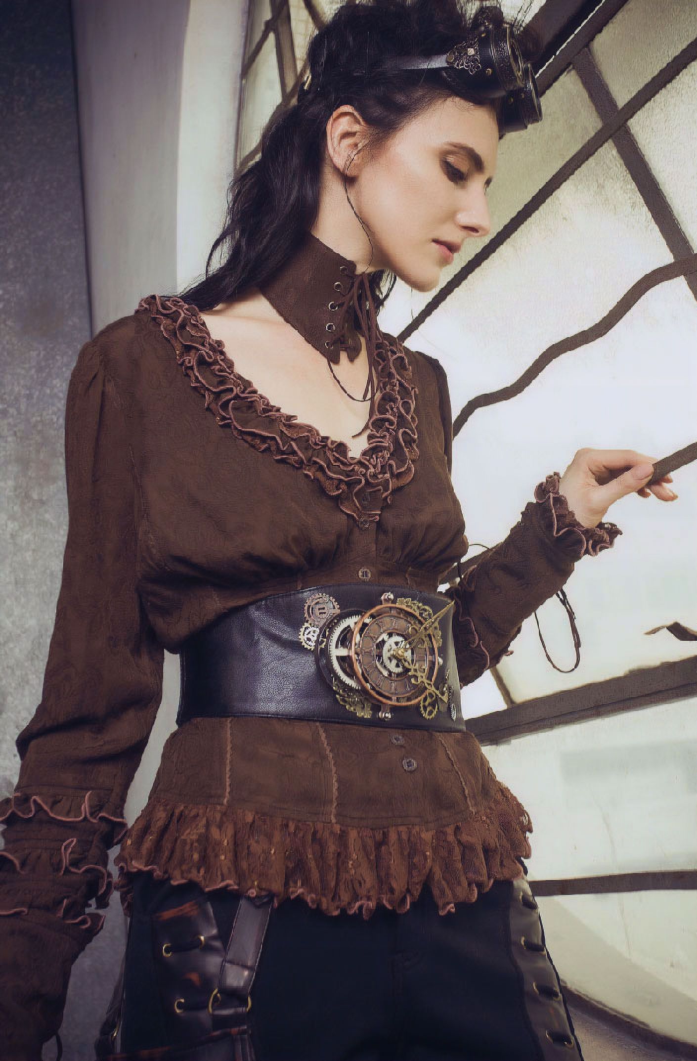 Gattering Blouse Bruin