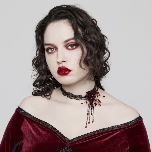 Accusations Halsband Zwart -Rood