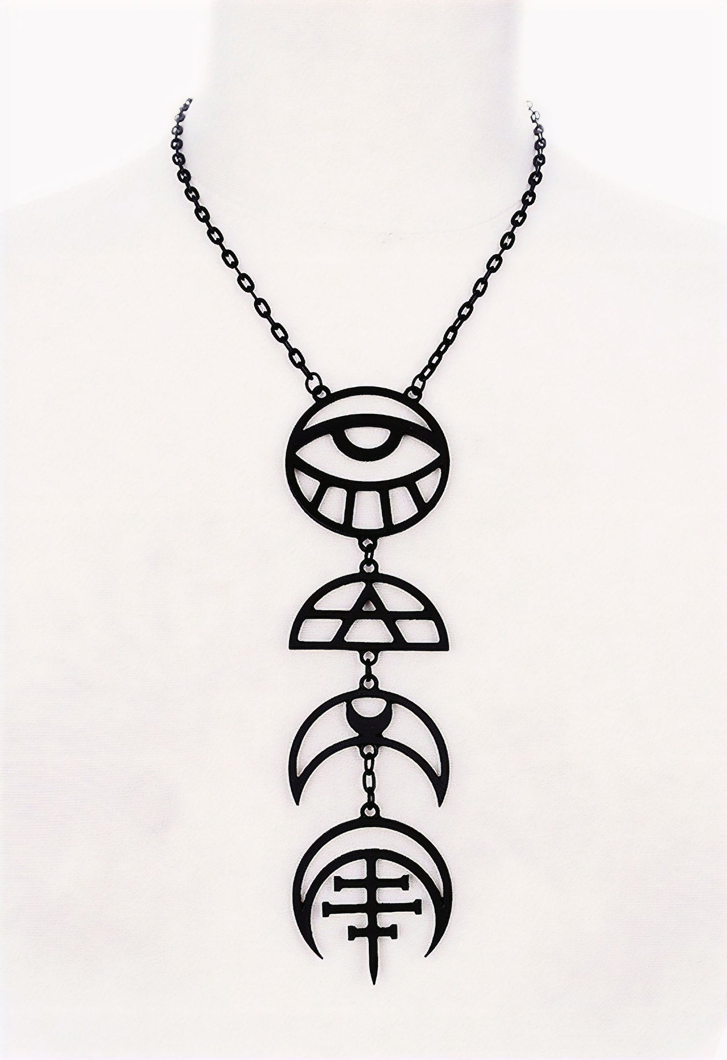 All Seeing Moon Black Necklace