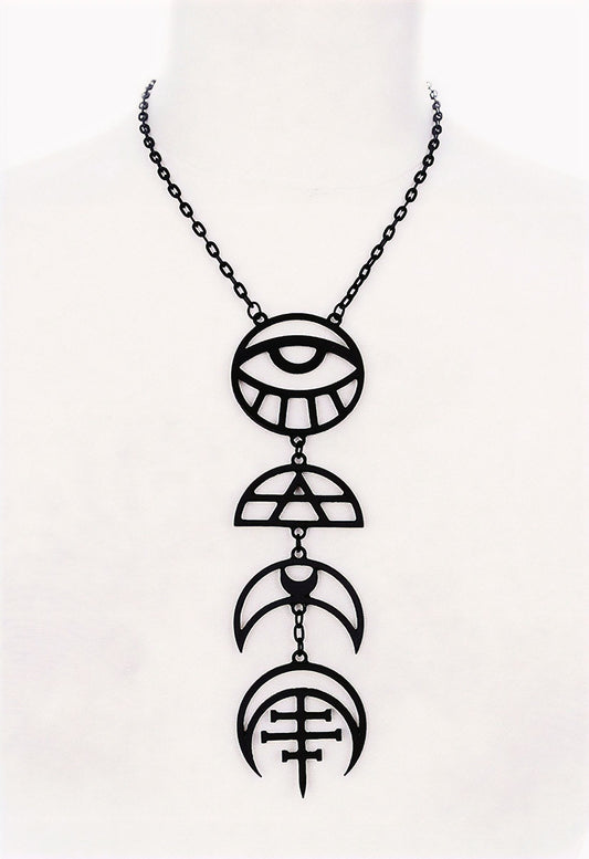 All Seeing Moon Black Halsketting