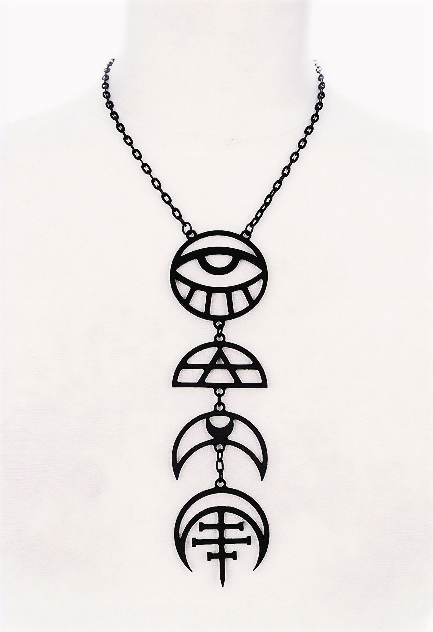 All Seeing Moon Black Necklace