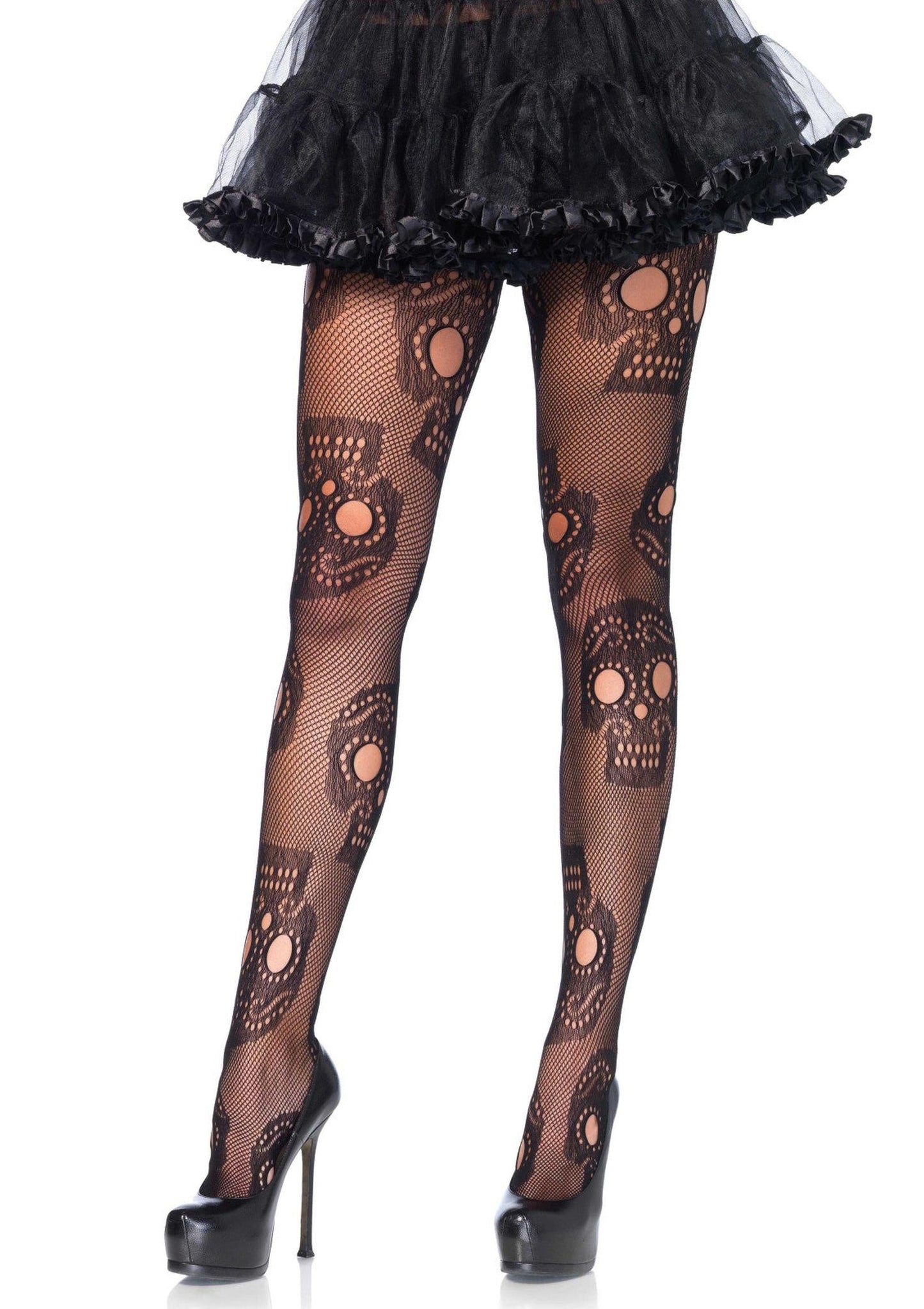Sugar Skull Net Pantyhose