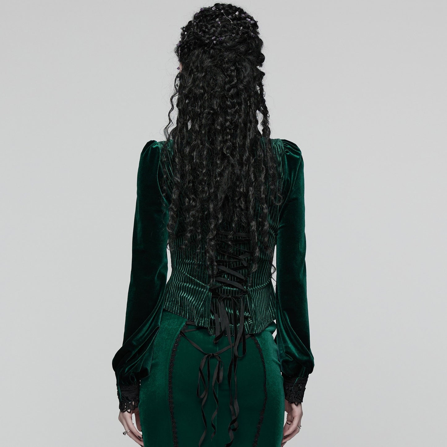 Punk Rave Hold Me Blouse Groen - Zwart