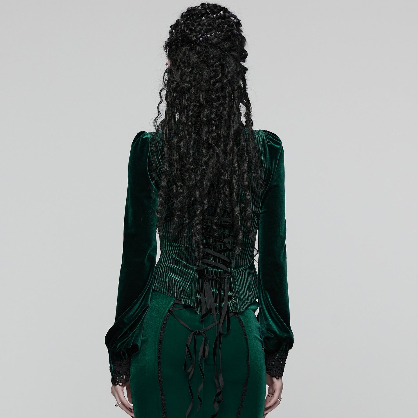 Punk Rave Hold Me Blouse Groen - Zwart