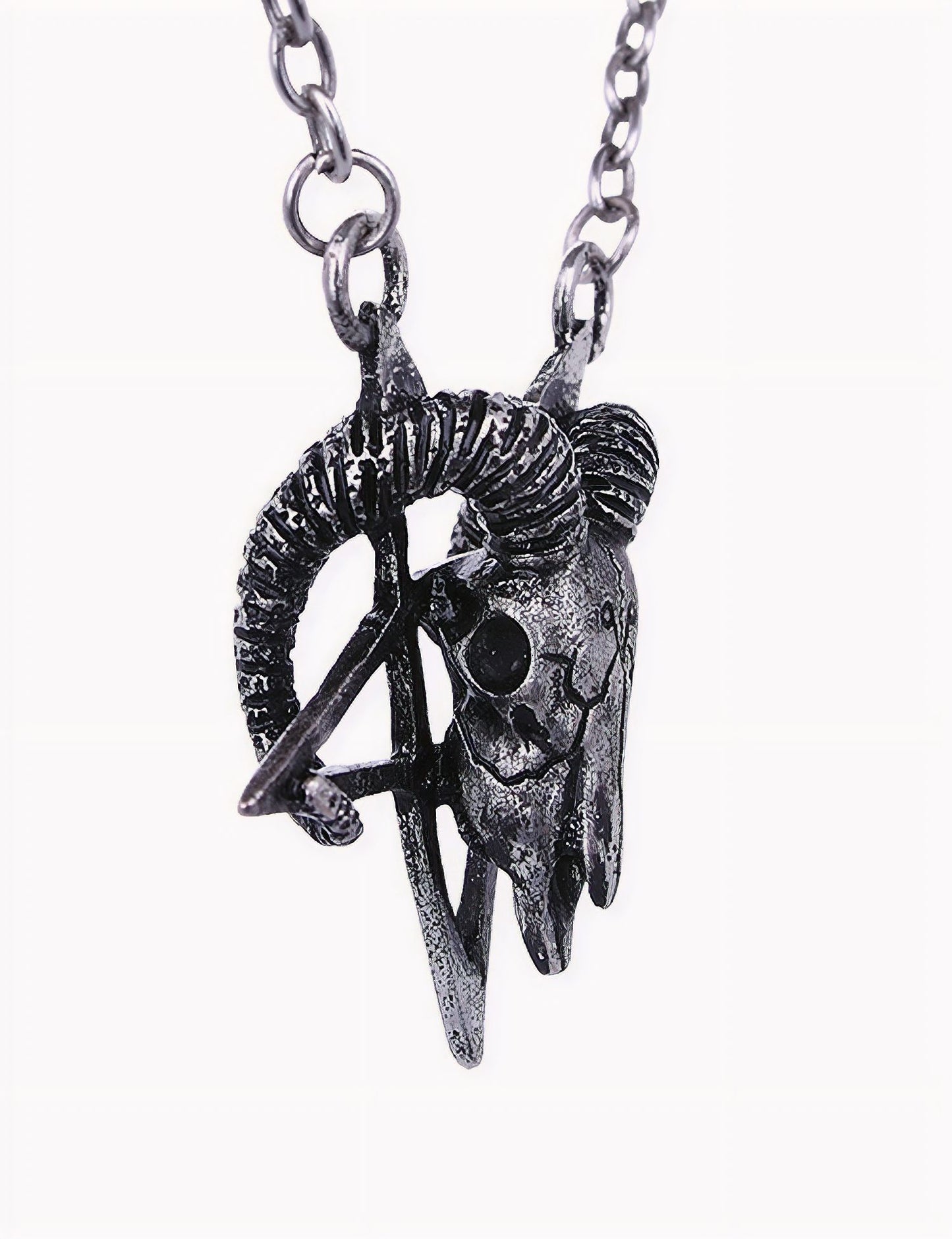 Ram Skull Silver Halsketting