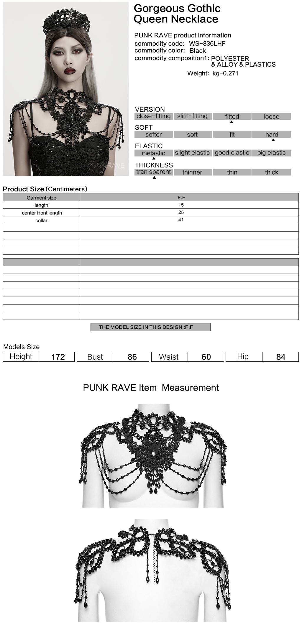 Beads & Roses Choker Shoulder Piece