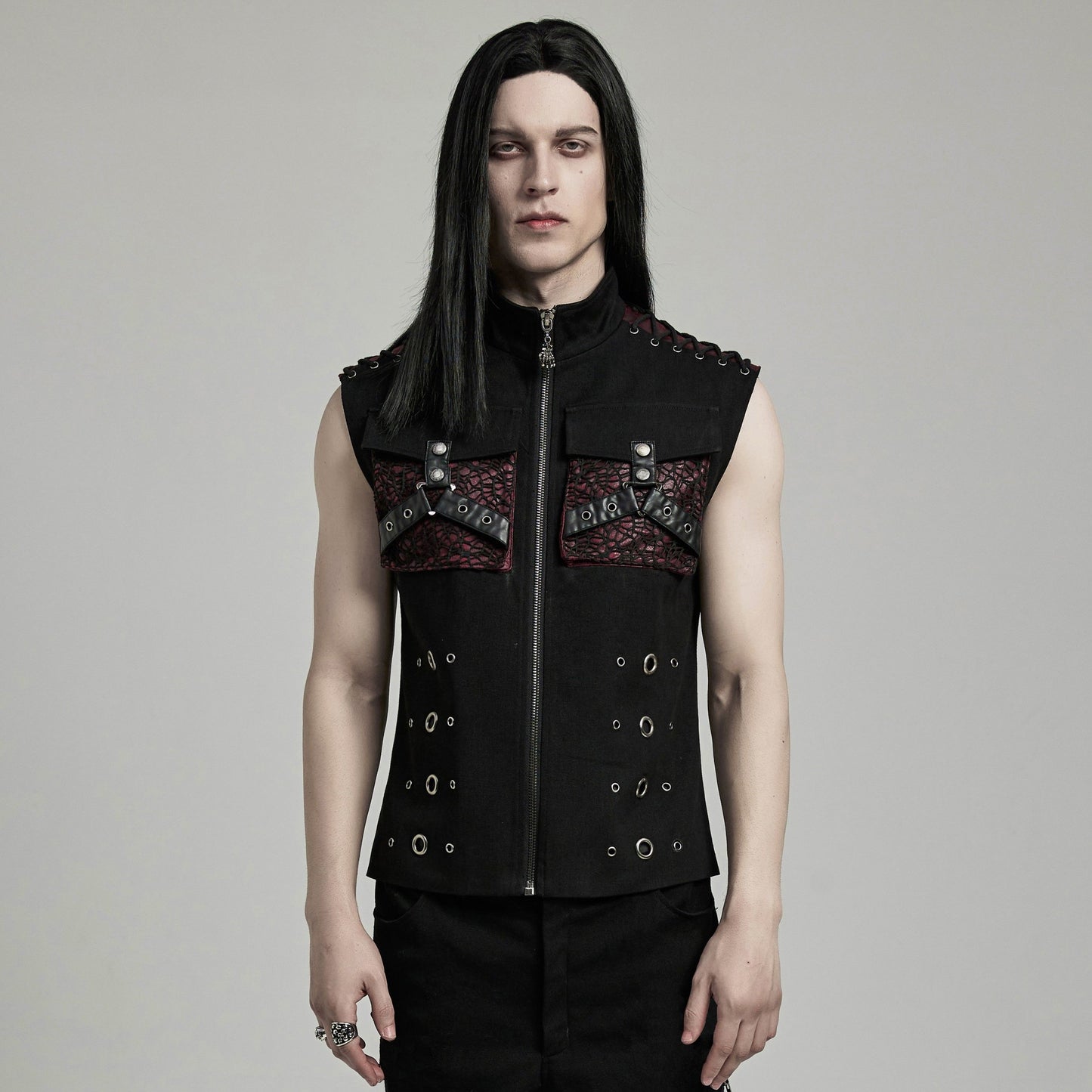Pursuasive Waistcoat Zwart - Rood