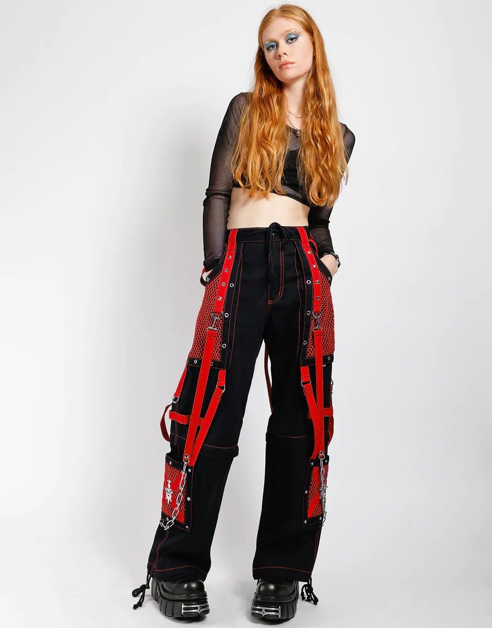 Symbol Zip Off Broek Zwart - Rood