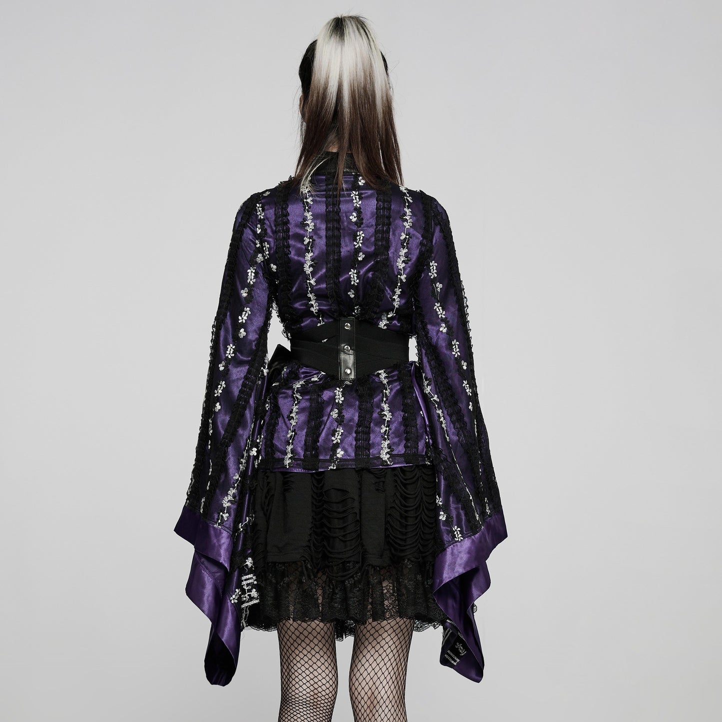 Blossom Kimono Top Purple - Black
