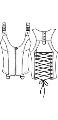Hardcore Racer Back Cami Top Gun Metal