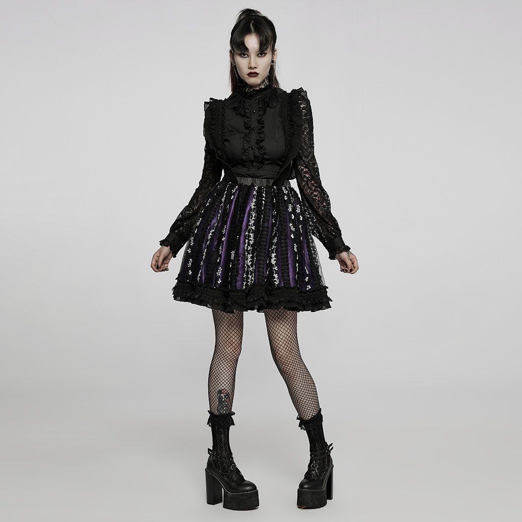 Blossom Rok Paars - Zwart