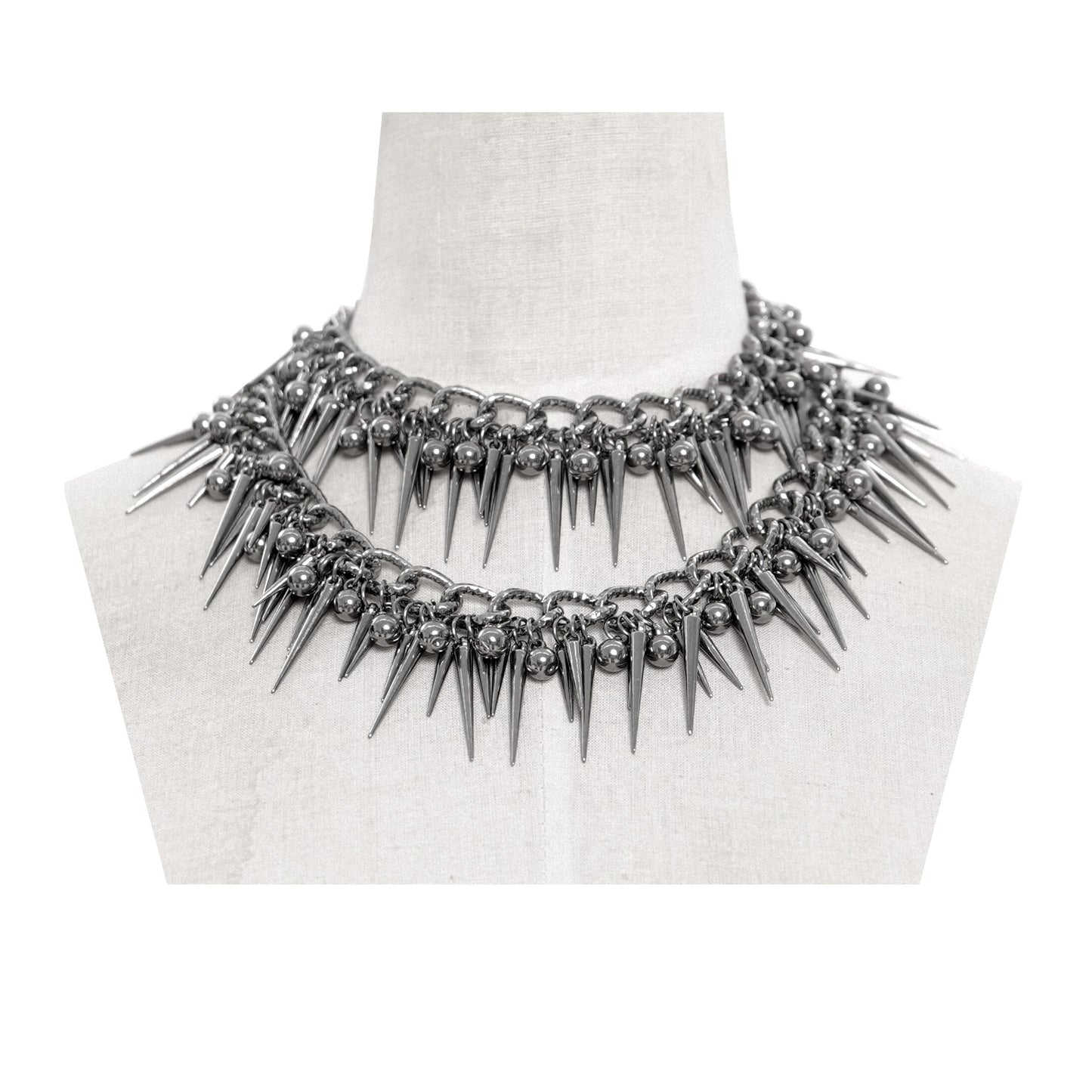 Spiked Double Chain Halsketting