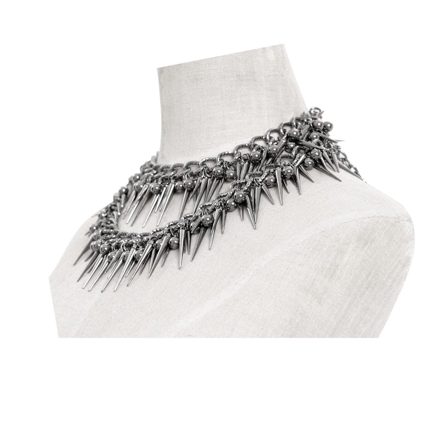 Spiked Double Chain Halsketting