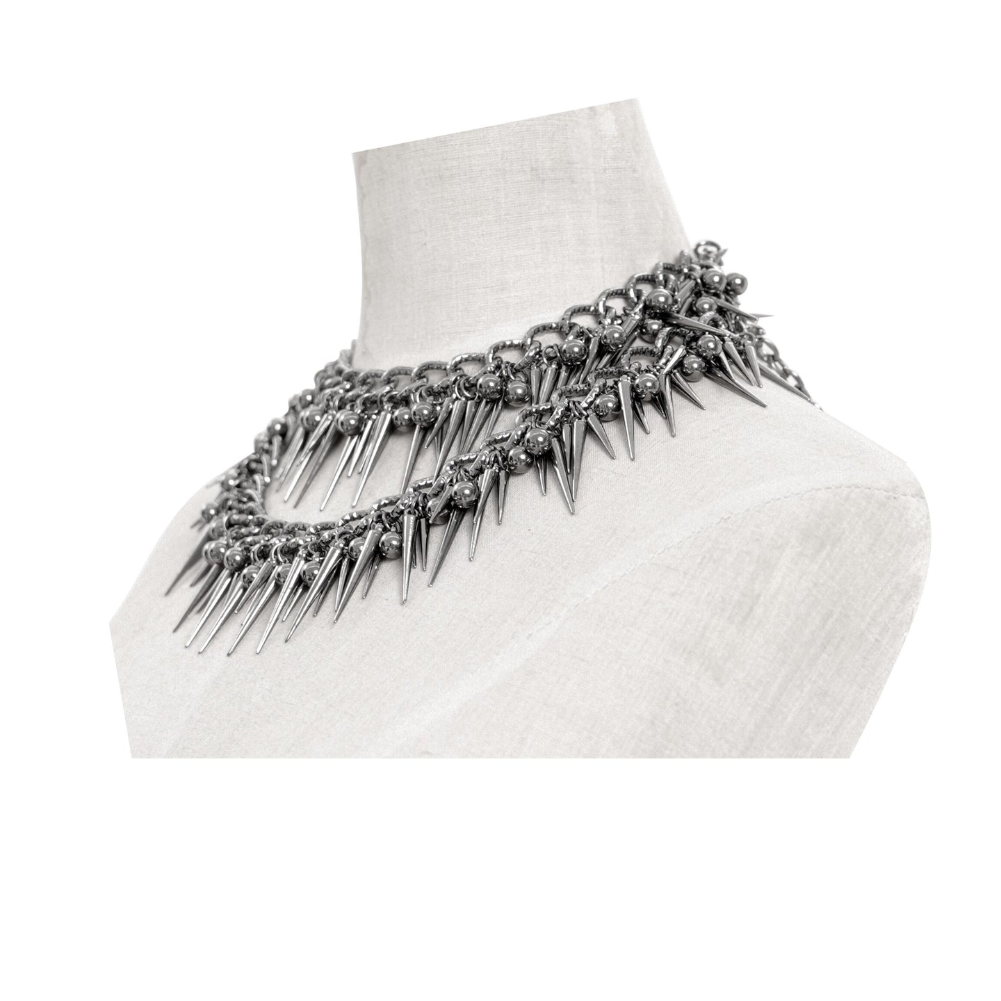 Spiked Double Chain Halsketting