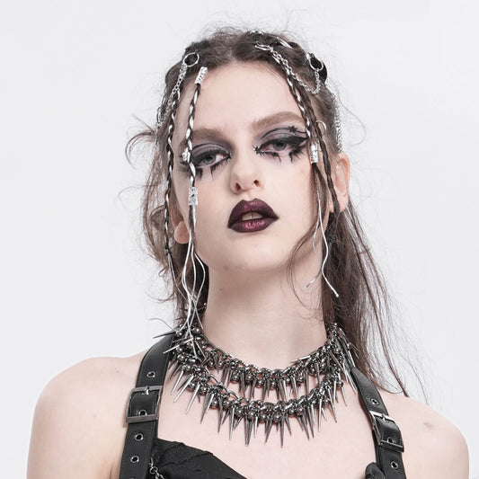 Spiked Double Chain Halsketting