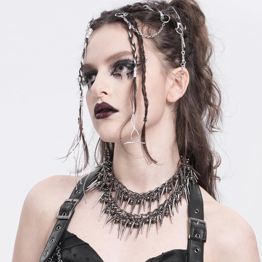 Spiked Double Chain Halsketting