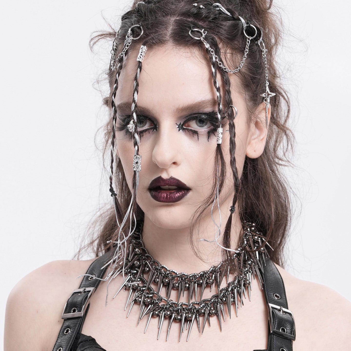 Spiked Double Chain Halsketting