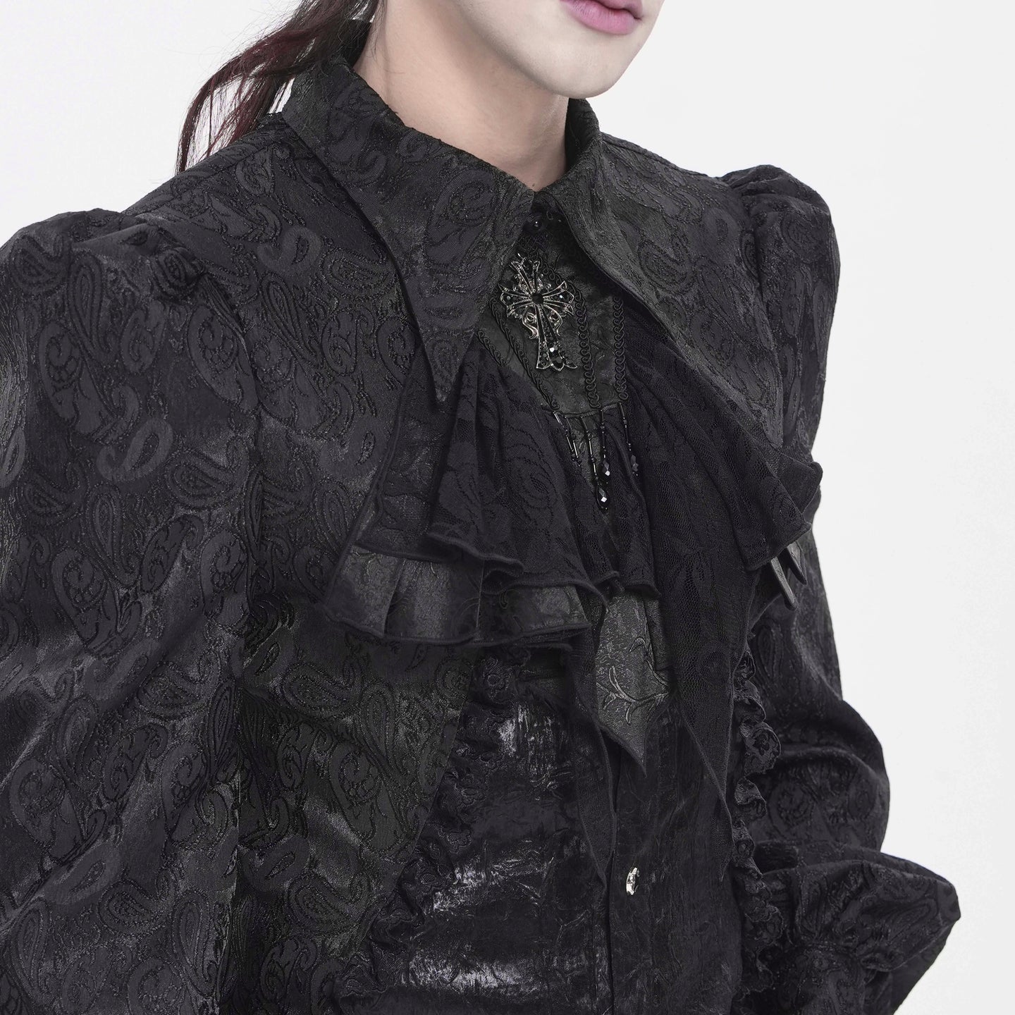 Devil Fashion Devoted Jabot Zwart