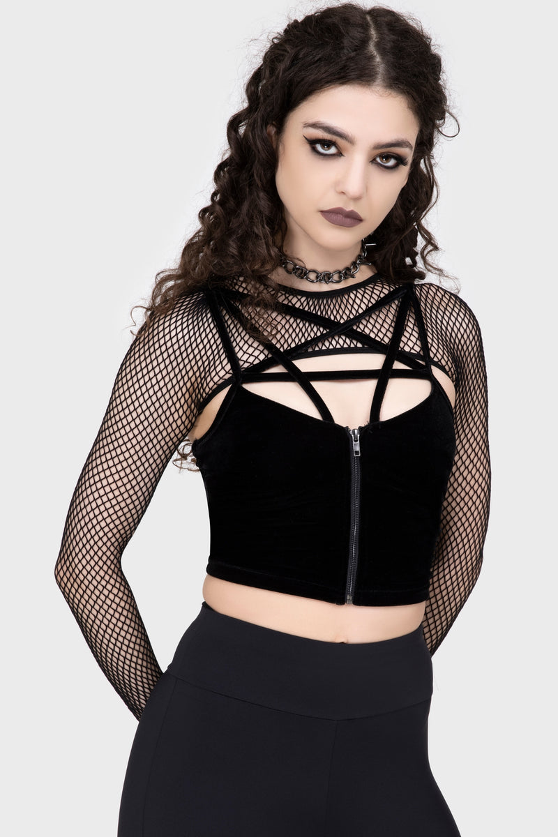 Killstar Bite Me Fishnet Bolero