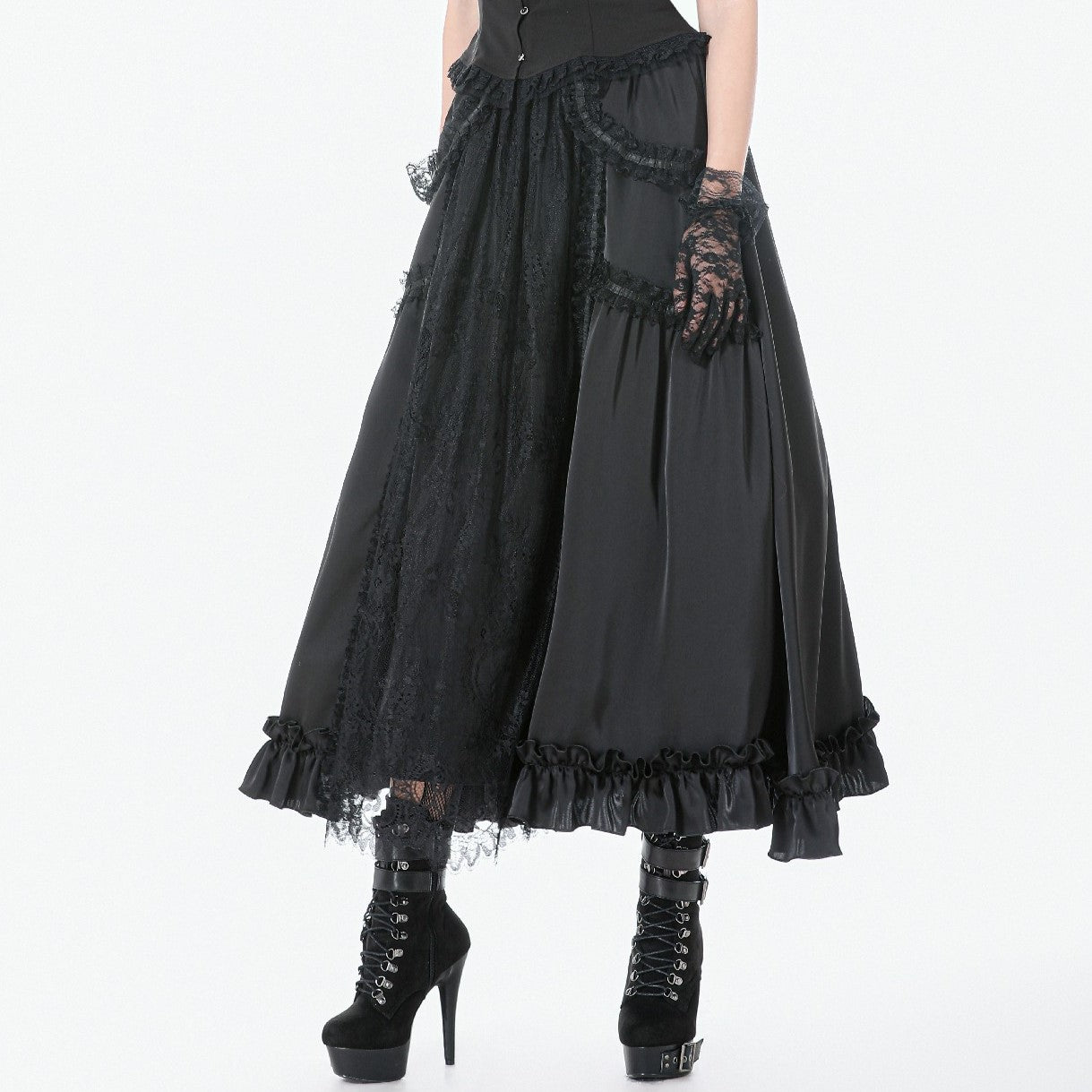 Making It Up Maxi-Rok Zwart